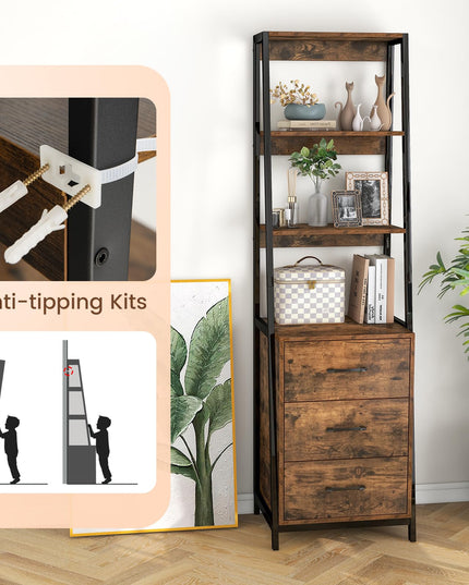 Giantex Ladder Bookshelf with Drawers