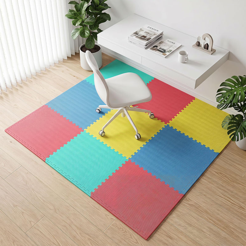 Giantex 0.5" Thick Non-Slip EVA Foam Floor Tiles with Borders