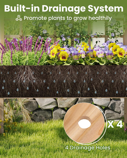 Giantex Raised Garden Bed with Trellis Outdoor Horticulture Planter