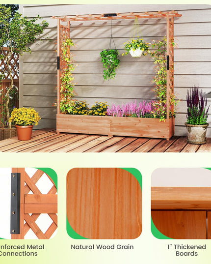 Giantex Raised Garden Bed with Trellis and Hanging Roof