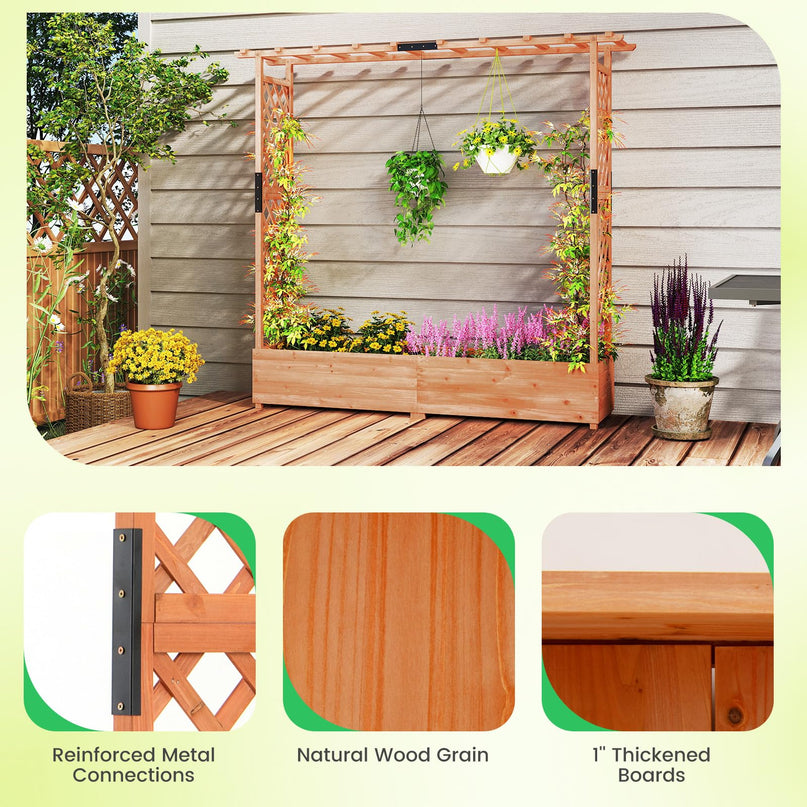 Giantex Raised Garden Bed with Trellis and Hanging Roof