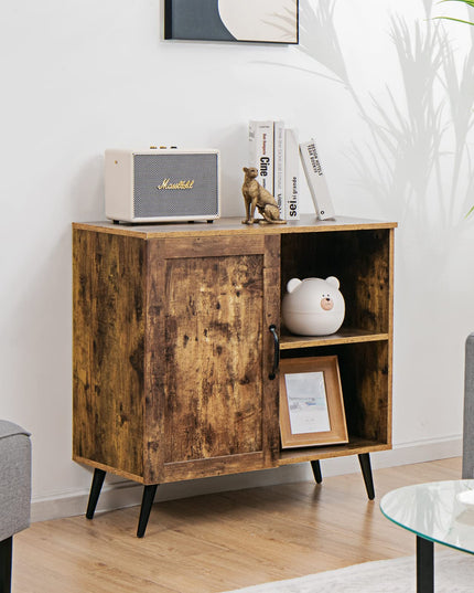Giantex Mid-Century Storage Cabinet, Buffet Sideboard with Single Door & Adjustable Shelves