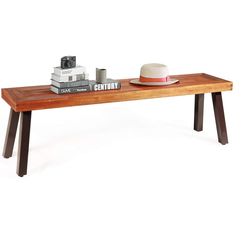 Giantex Outdoor Bench Acacia Wood Patio Seating