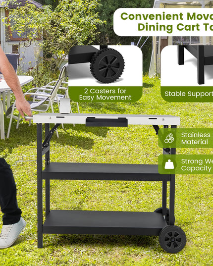Giantex Outdoor Grill Cart with Wheels