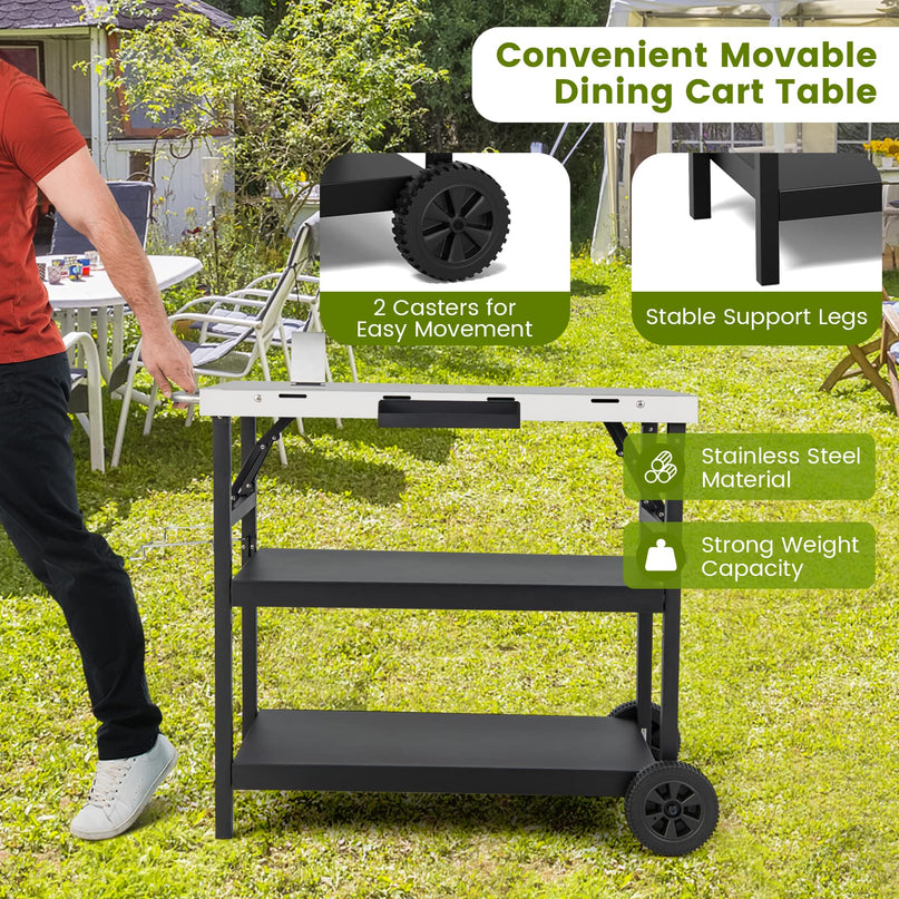 Giantex Outdoor Grill Cart with Wheels