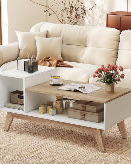 Giantex 2 Tier Coffee Table with Storage for Small Space Apartment