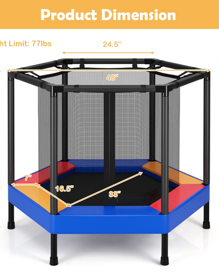 Outdoor Indoor Mini Recreational Round Trampoline -  Giantex