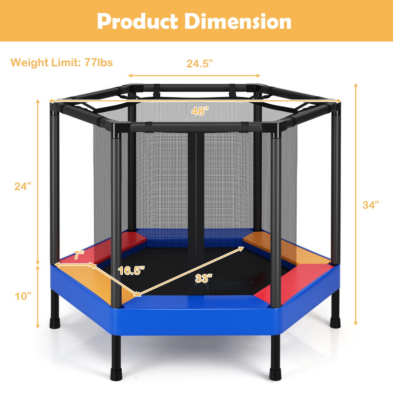 Outdoor Indoor Mini Recreational Round Trampoline -  Giantex