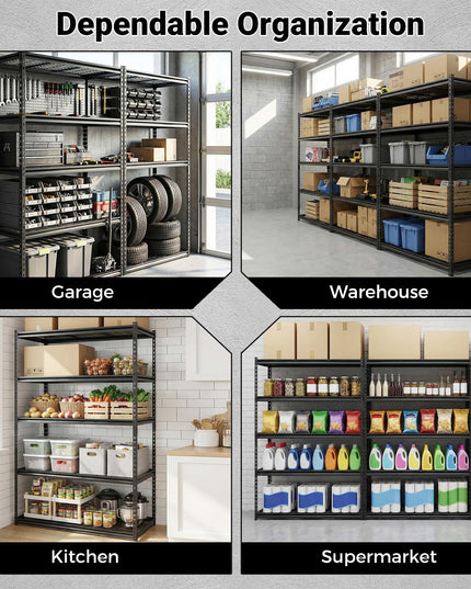 Giantex 5-Tier Metal Storage Shelves Heavy Duty Garage Shelving Units(48" L x 24" W x 72" H)