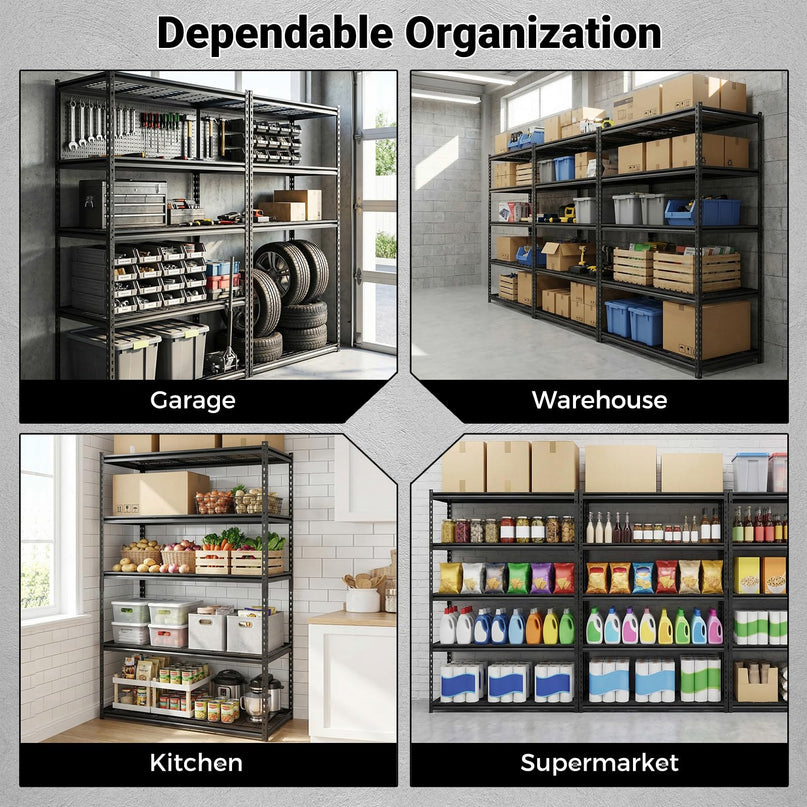 Giantex 5-Tier Metal Storage Shelves Heavy Duty Garage Shelving Units(48" L x 24" W x 72" H)