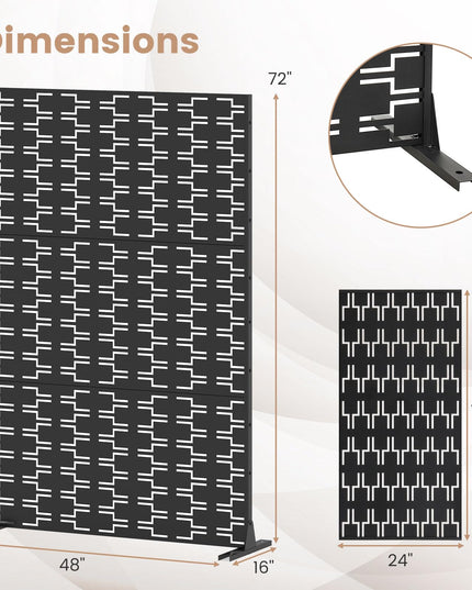 Giantex Metal Privacy Screen 72''H x 48''W for Garden