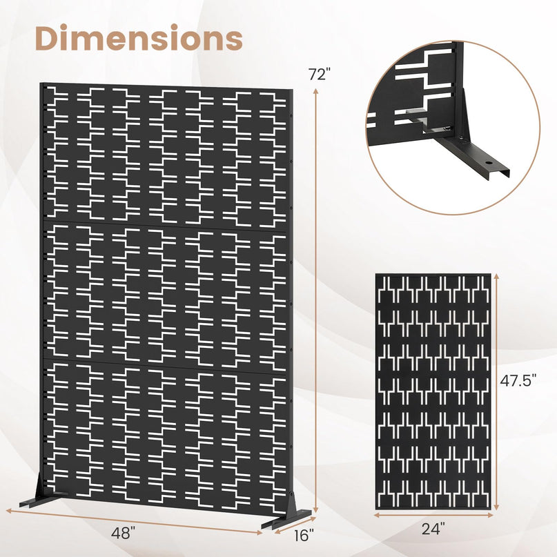 Giantex Metal Privacy Screen 72''H x 48''W for Garden