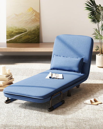 Giantex Convertible Sofa Bed, 3-in-1 Folding Sleeper Chair with 5-Position Adjustable Backrest, Wheels, 2 Legs