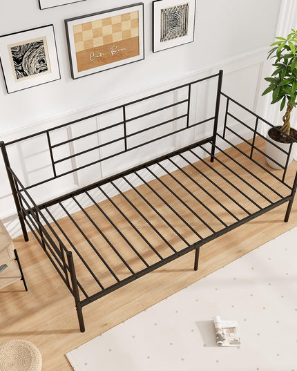 Giantex Metal Twin Daybed, Twin Size Platform Bed with High Headboard & Extra Support Leg
