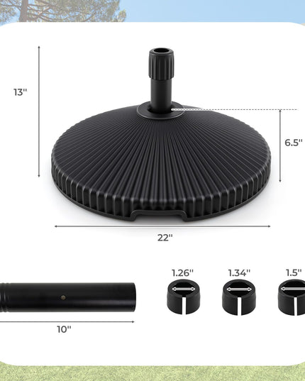 Giantex 55 lbs HDPE Patio Umbrella Stand Portable Pole Holder
