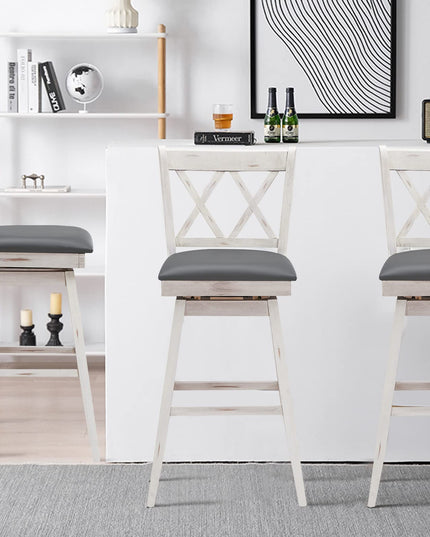 Giantex Bar Stool with Foot Rest Upholstered Cushion & Ergonomic Backrest