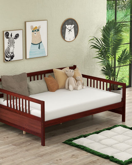 Giantex Full Size Daybed, Wooden Daybed Sofa Bed Frame with Wood Slat Support for Kids Teens (Full)