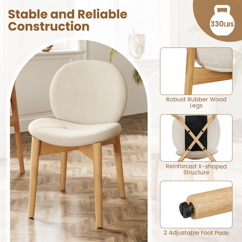 Giantex Wooden Dining Chairs Set of 2/4 for Home Restaurant