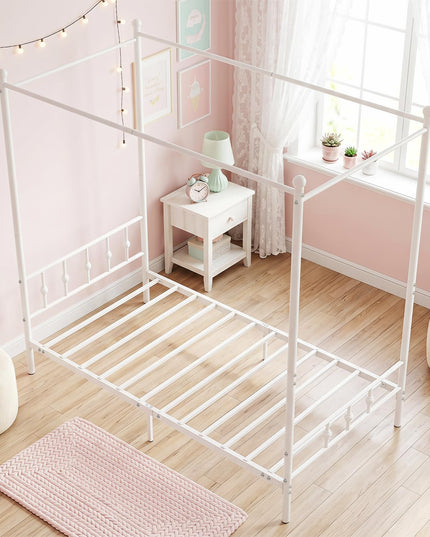 GIANTEX Metal Canopy Bed Frame Twin Size with Headboard and Footboard