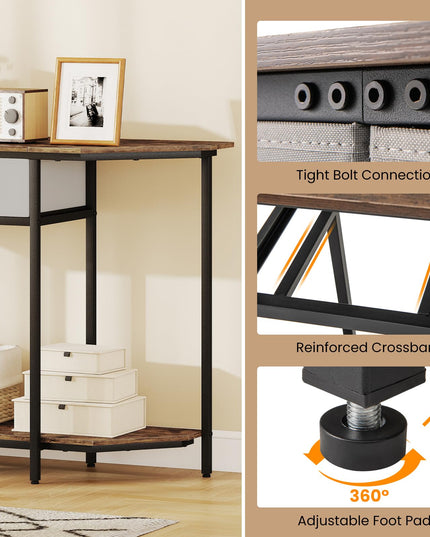 Giantex 51" Console Table with 2 Drawers with Open Storage Shelf