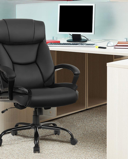 Chaise de bureau Giantex grande taille et robuste (227 kg), chaise de direction massante avec 6 points de vibration