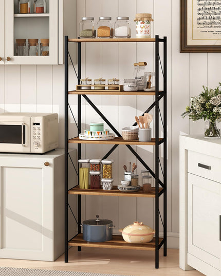 Giantex Industrial Bookcase with Heavy-Duty Metal Frame