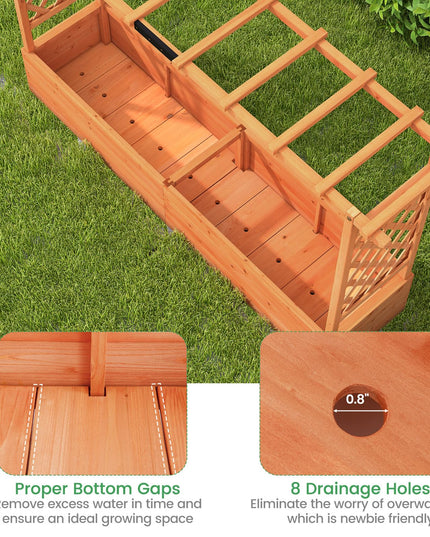 Giantex Raised Garden Bed with Trellis & Hanging Roof (79" x 17.5" x 45")
