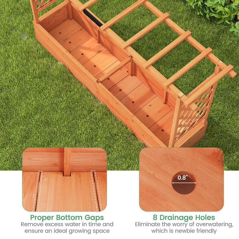 Giantex Raised Garden Bed with Trellis & Hanging Roof (79" x 17.5" x 45")