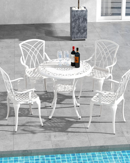 Giantex 5 Piece Patio Dining Set, All Weather Resistant Cast Aluminum Patio Furniture Set for 4