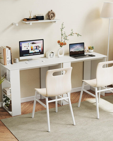 Giantex 35.5 Inch Compact Home Office Desk with Storage Bookshelf