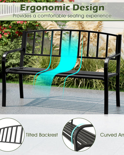 Giantex 660lbs Patio Garden Bench with Backrest
