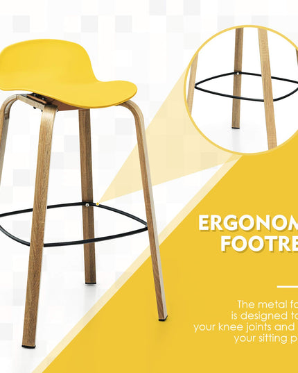 Giantex 30-Inch Modern Minimalist Bar Chairs with Footrest, Low Backrest and Metal Legs, Nordic Style High Stools
