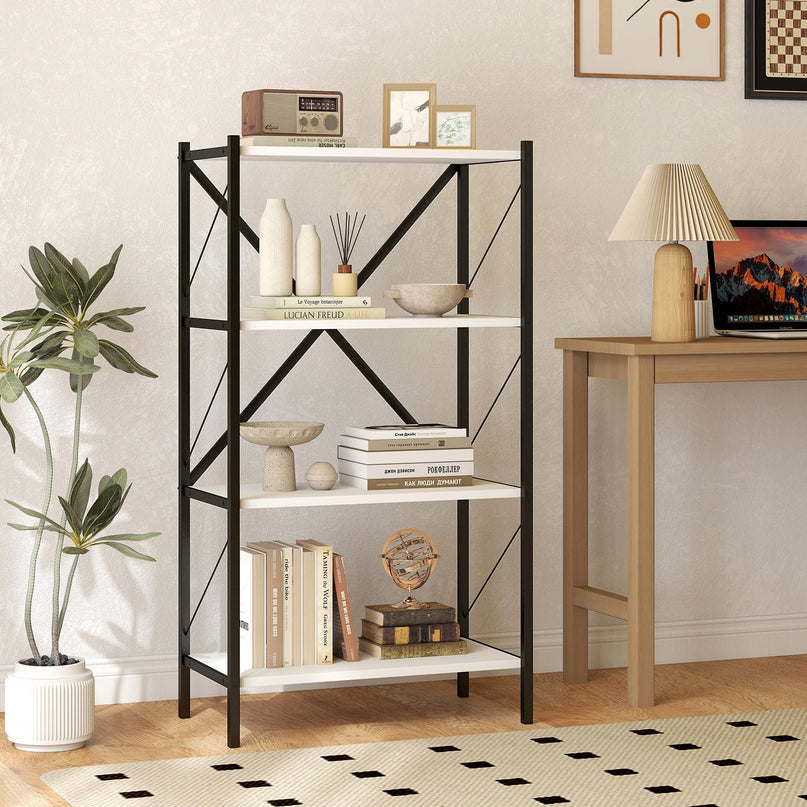 Giantex 3/4 Tier Bookshelf with Heavy-Duty Metal Frame