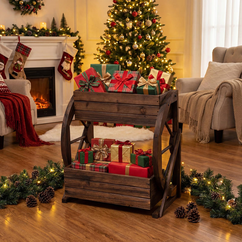 Giantex 2-Tier Garden Planter with Drainage Holes for Flowers Herbs Vegetables