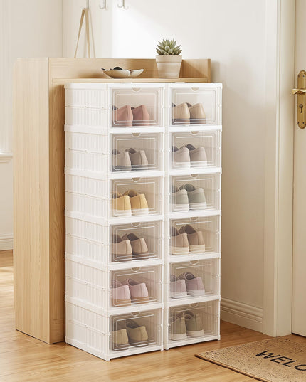 Giantex 6-Tier Folding Shoe Rack Organizer w/Clear Doors