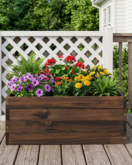 Giantex 23" x 23" Wooden Raised Garden Bed for Patio Yard Garden Balcony