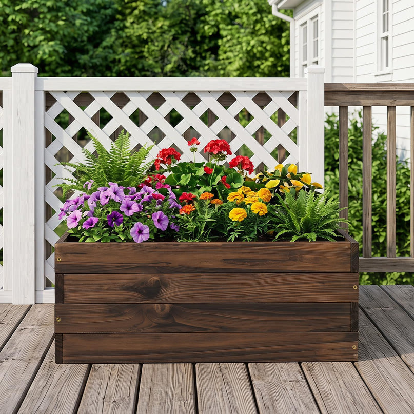 Giantex 23" x 23" Wooden Raised Garden Bed for Patio Yard Garden Balcony