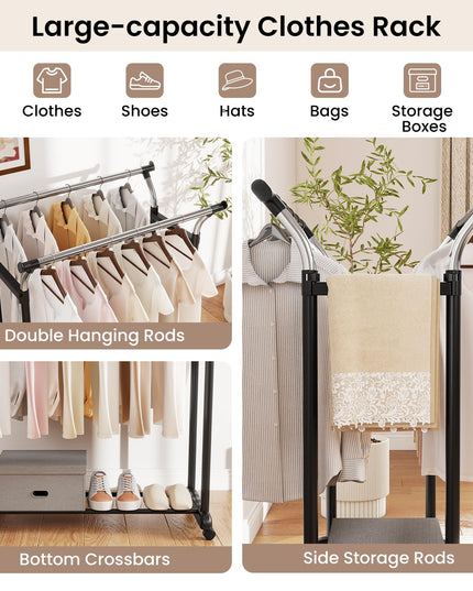 Portant à vêtements portable Giantex avec hauteur réglable et roulettes