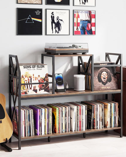 Giantex Large Record Player Stand with Charging Station
