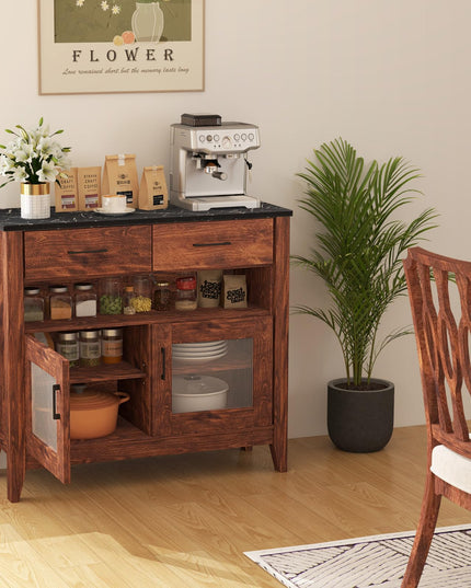 Giantex Sideboard Buffet Cabinet, Coffee Bar Cabinet with 2 Drawers