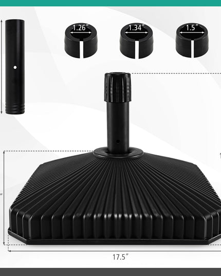 Giantex 44 lbs HDPE Square Fillable Umbrella Base
