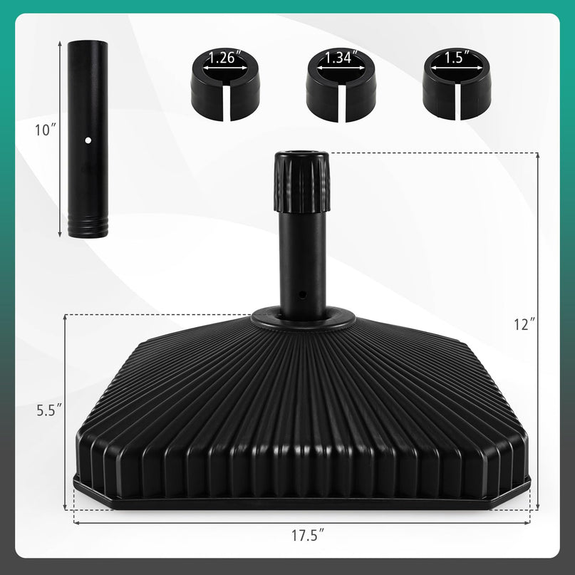 Giantex 44 lbs HDPE Square Fillable Umbrella Base