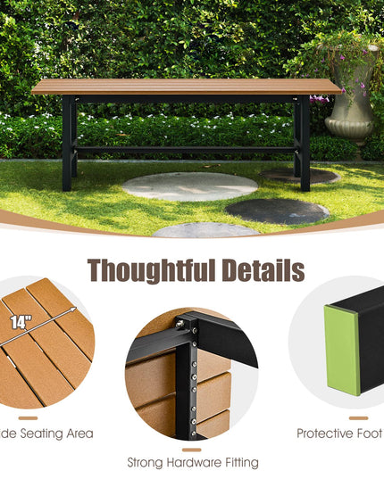Giantex 2-Person Outdoor Bench Seat - Backless Patio Garden Bench