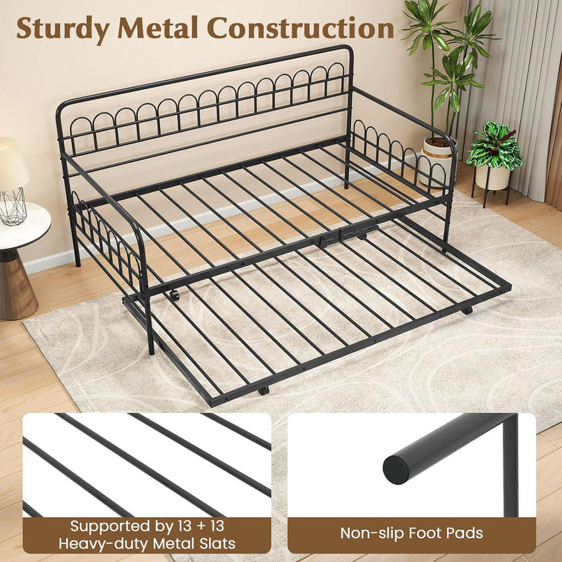 Giantex Twin Daybed with Trundle for Living Room