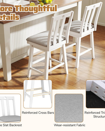 Giantex 25" Bar Stools Set with Padded Seat for Kitchen Island