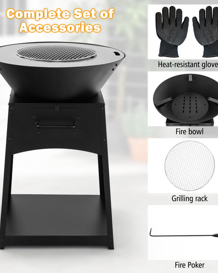 Giantex Outdoor Fire Pit with Grill
