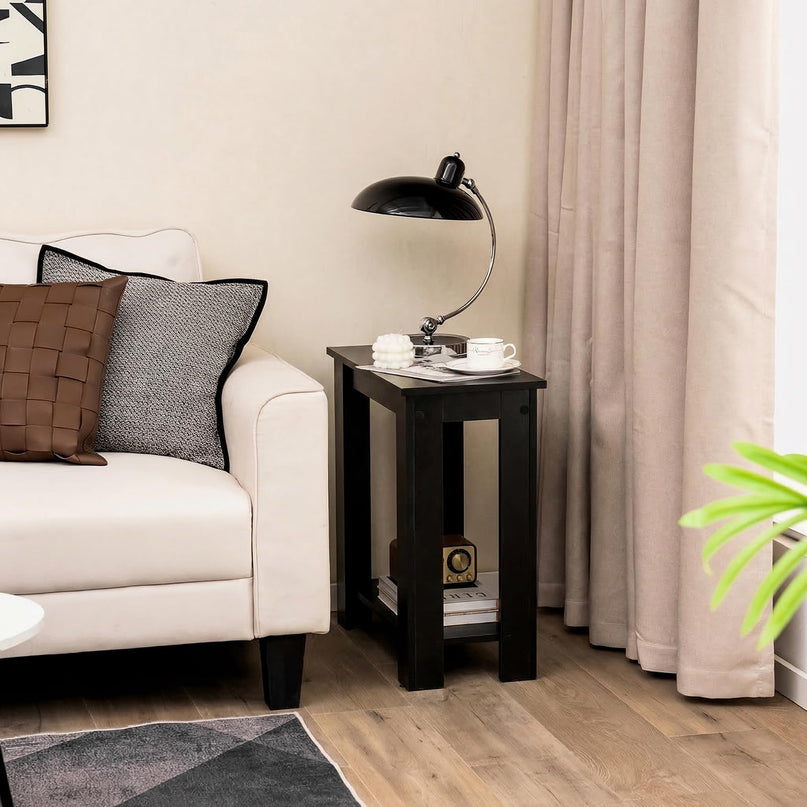 Giantex Narrow End Table | 2-Tier Side Table with Open Storage Shelf (1/2)