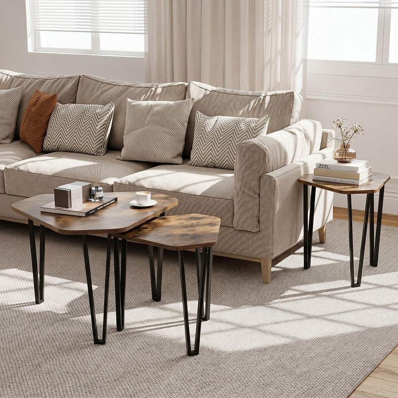 Giantex Nesting Coffee Tables Set of 3 for Living Room & Apartment