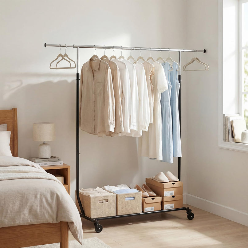 Giantex Heavy-Duty Rolling Clothing Rack for Hanging Clothes