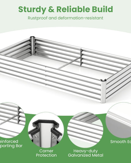 Giantex 6x3x1 FT Outdoor Galvanized Raised Garden Bed with Greenhouse Cover